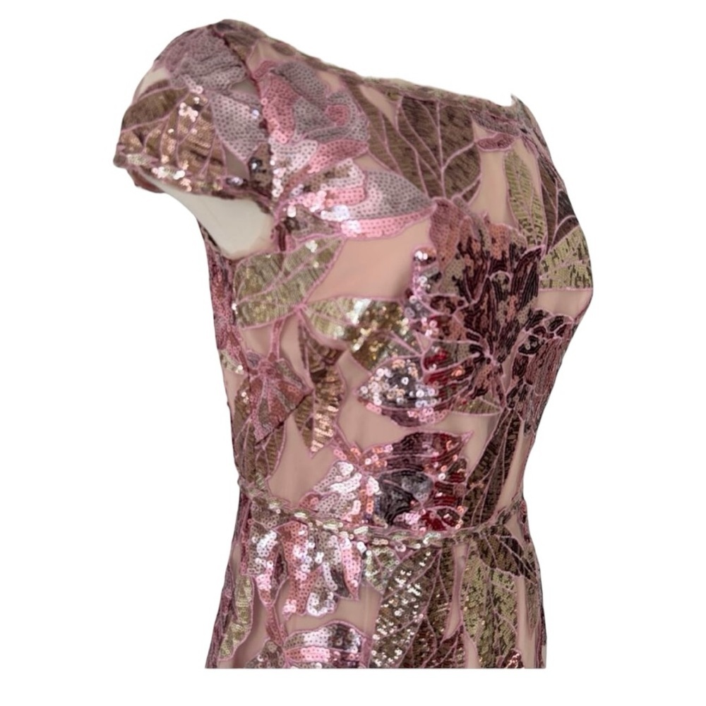 Marchesa Notte Floral Sequin Embellished Tulle Midi Dress NWT Size 16 - Picture 7 of 16